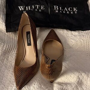 White House Black Market Snakeskin Heels
